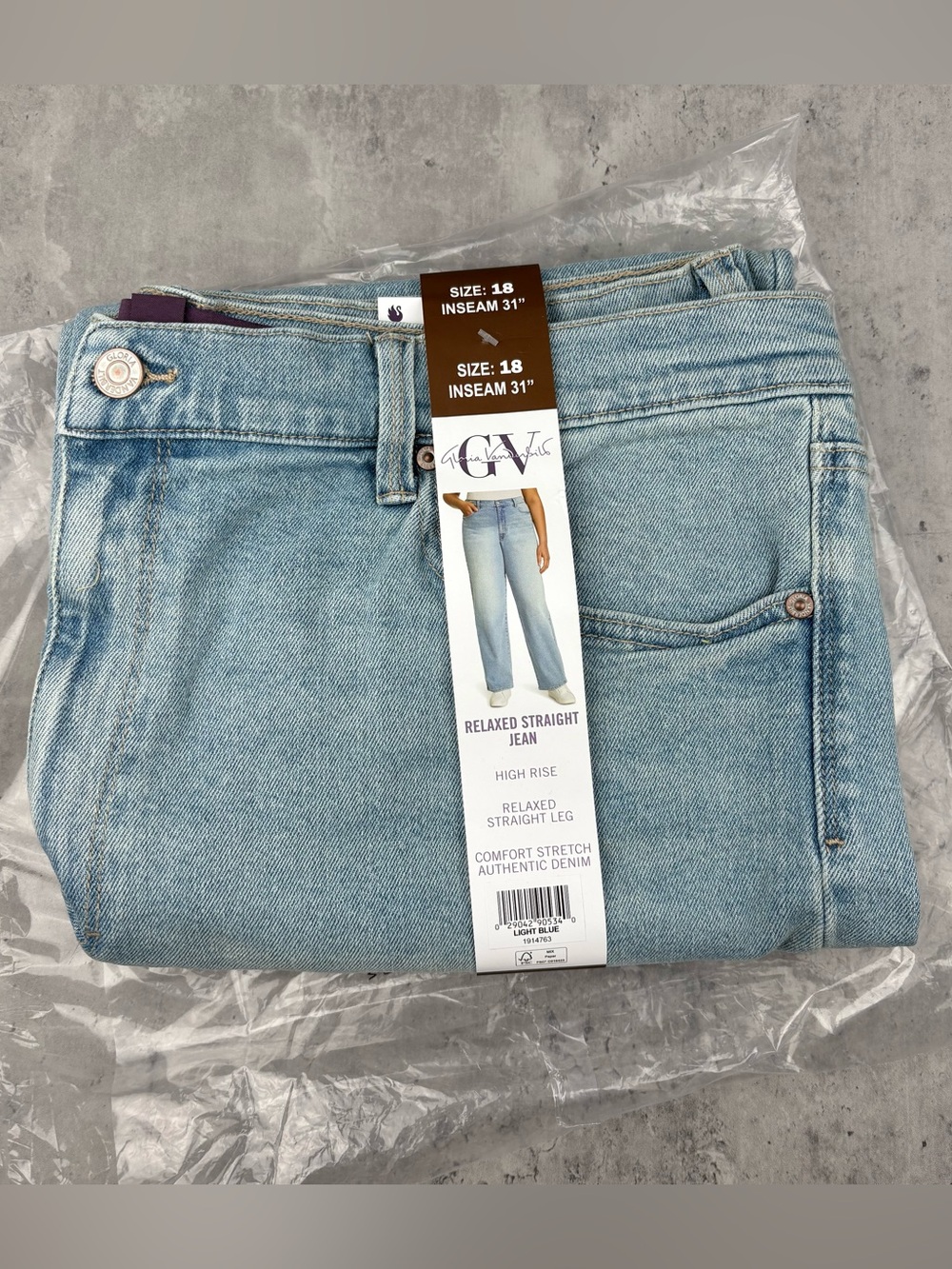 Gloria Vanderbilt Light Blue High Rise Relaxed Straight Jeans